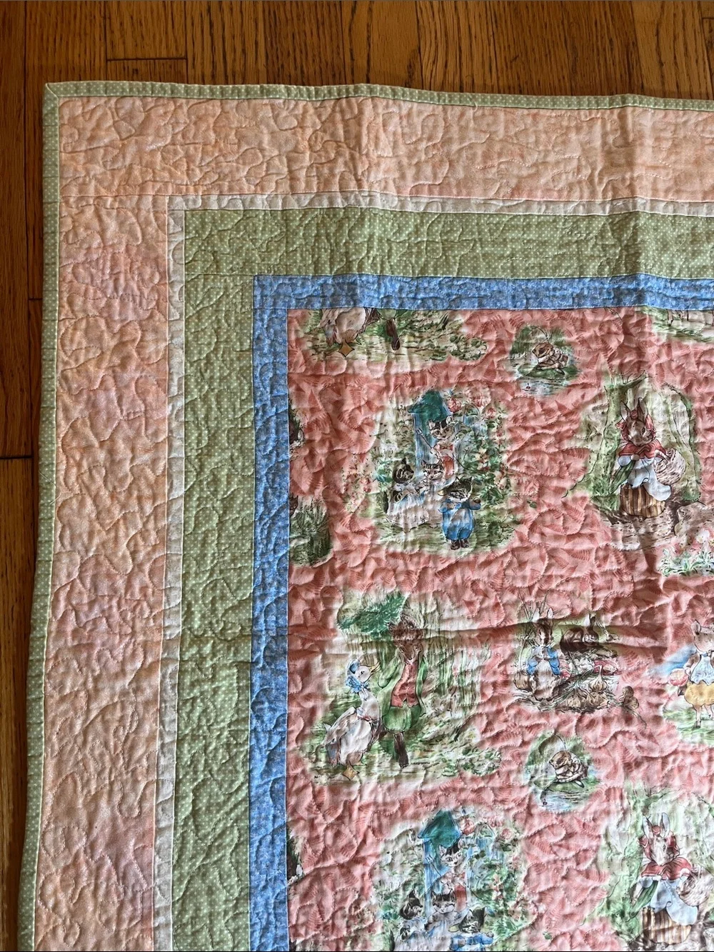 Beatrix Potter Peter Rabbit Handmade Quilt  32”x 32”